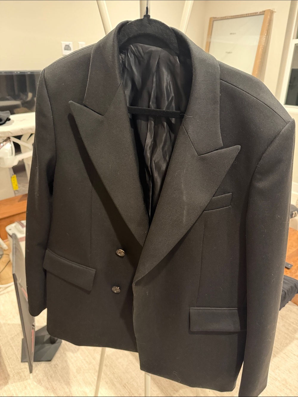 Men's Black Double-Breasted Blazer
